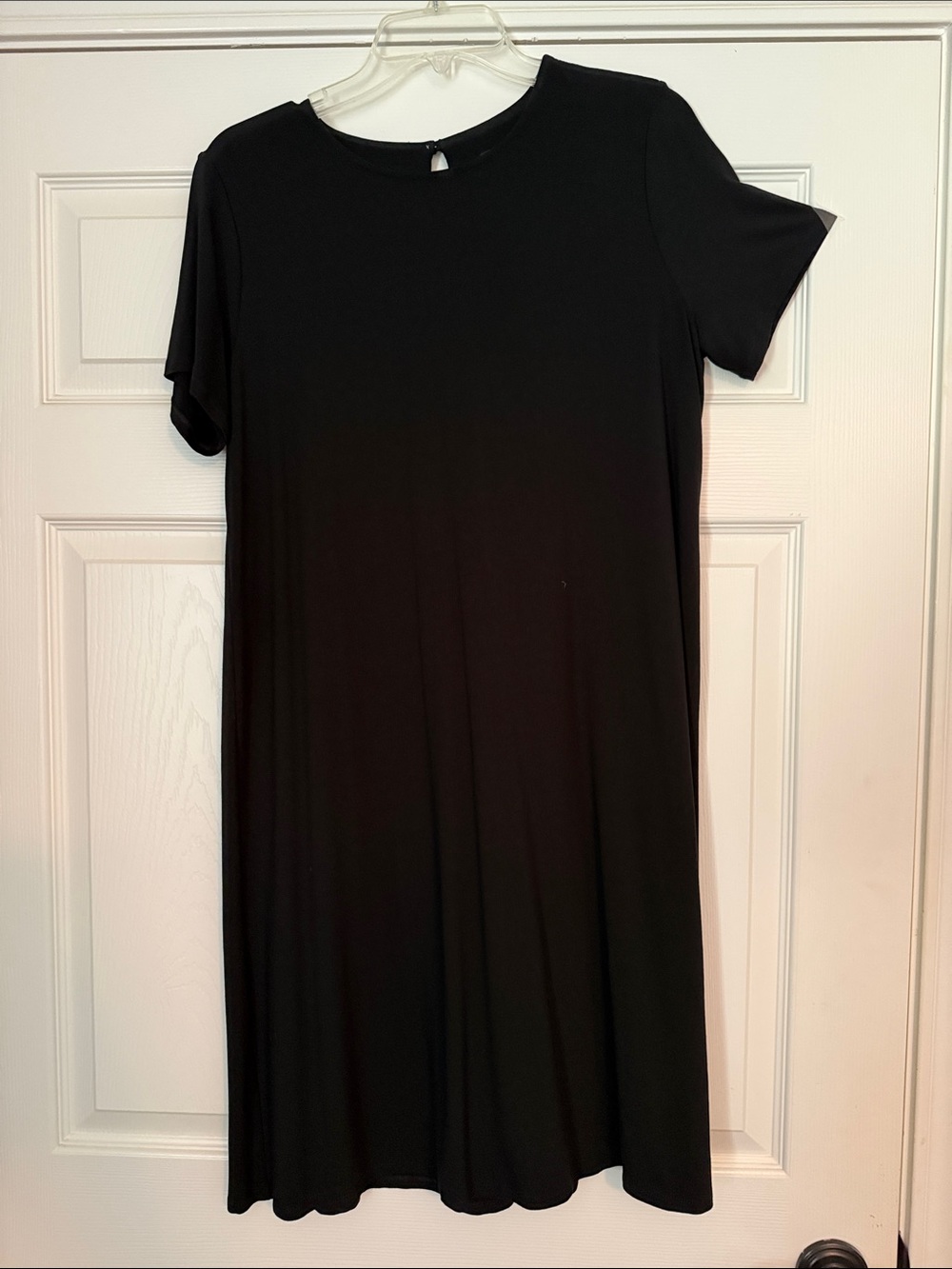 J. Jill Black Short-Sleeve Mini Swing Dress